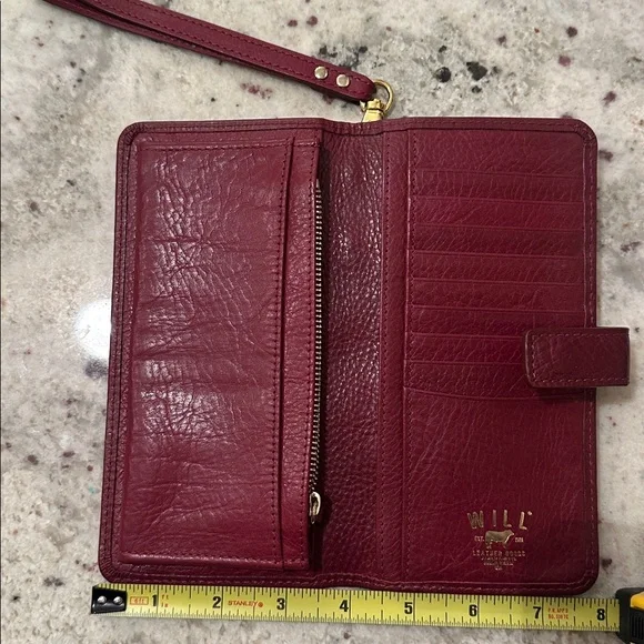 Will Leather Goods Burgundy leather wallet - Picture 3 of 6